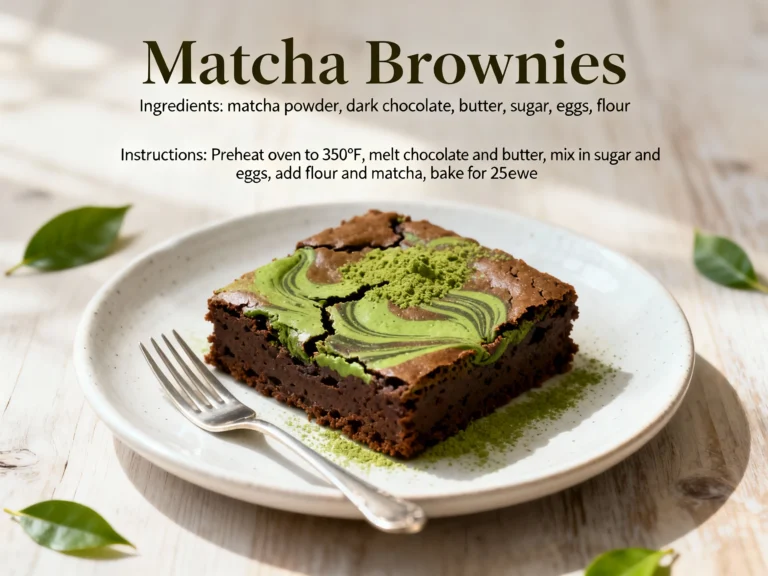 Matcha Brownies Recipes — Chewy Fudgy and Vividly Green
