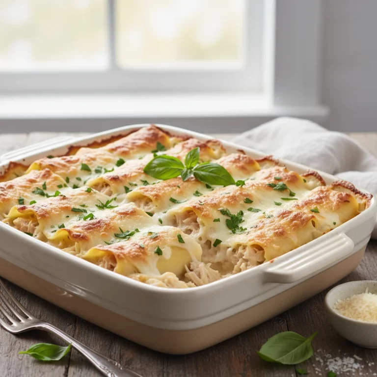 Chicken Alfredo Lasagna Roll-ups — Creamy Weeknight Comfort Made Fast