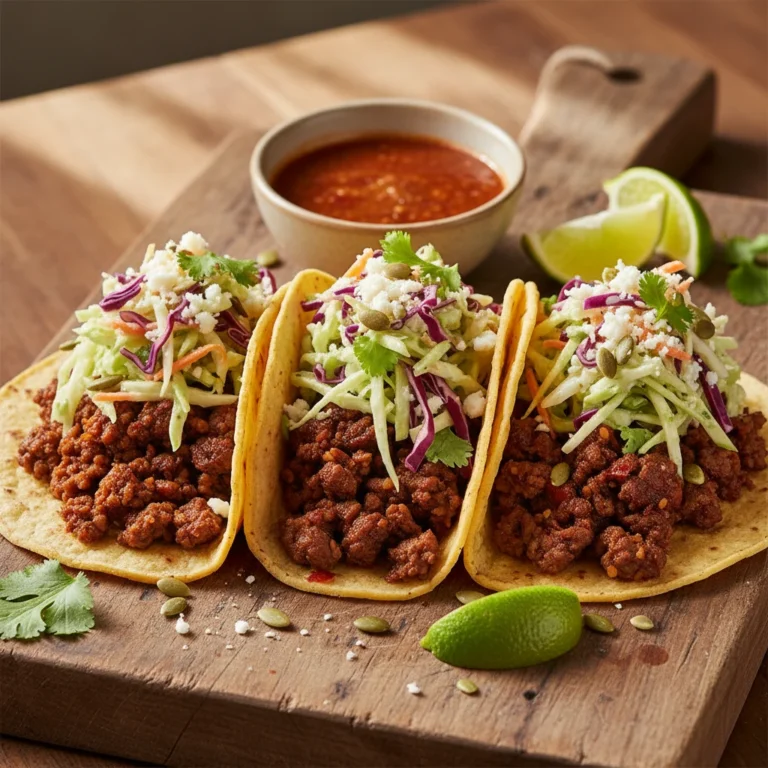 Smoky Chipotle Beef Mince Tacos With Lime Slaw