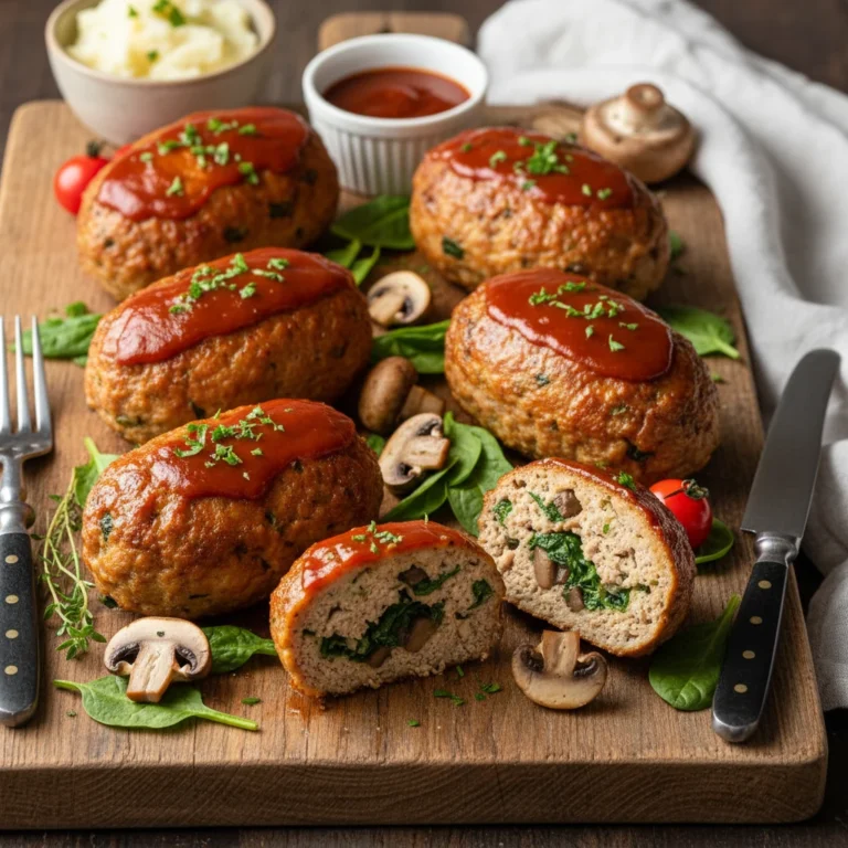 Spinach & Mushroom Turkey Meatloaf Minis — Weeknight Mvps
