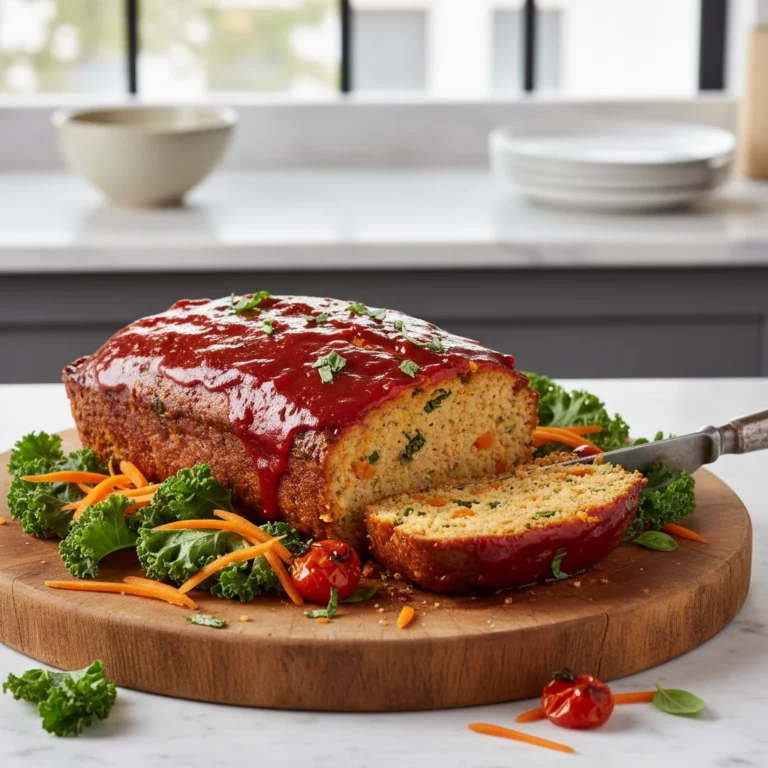 Kale & Carrot Chicken Meatloaf With Tomato-balsamic Top