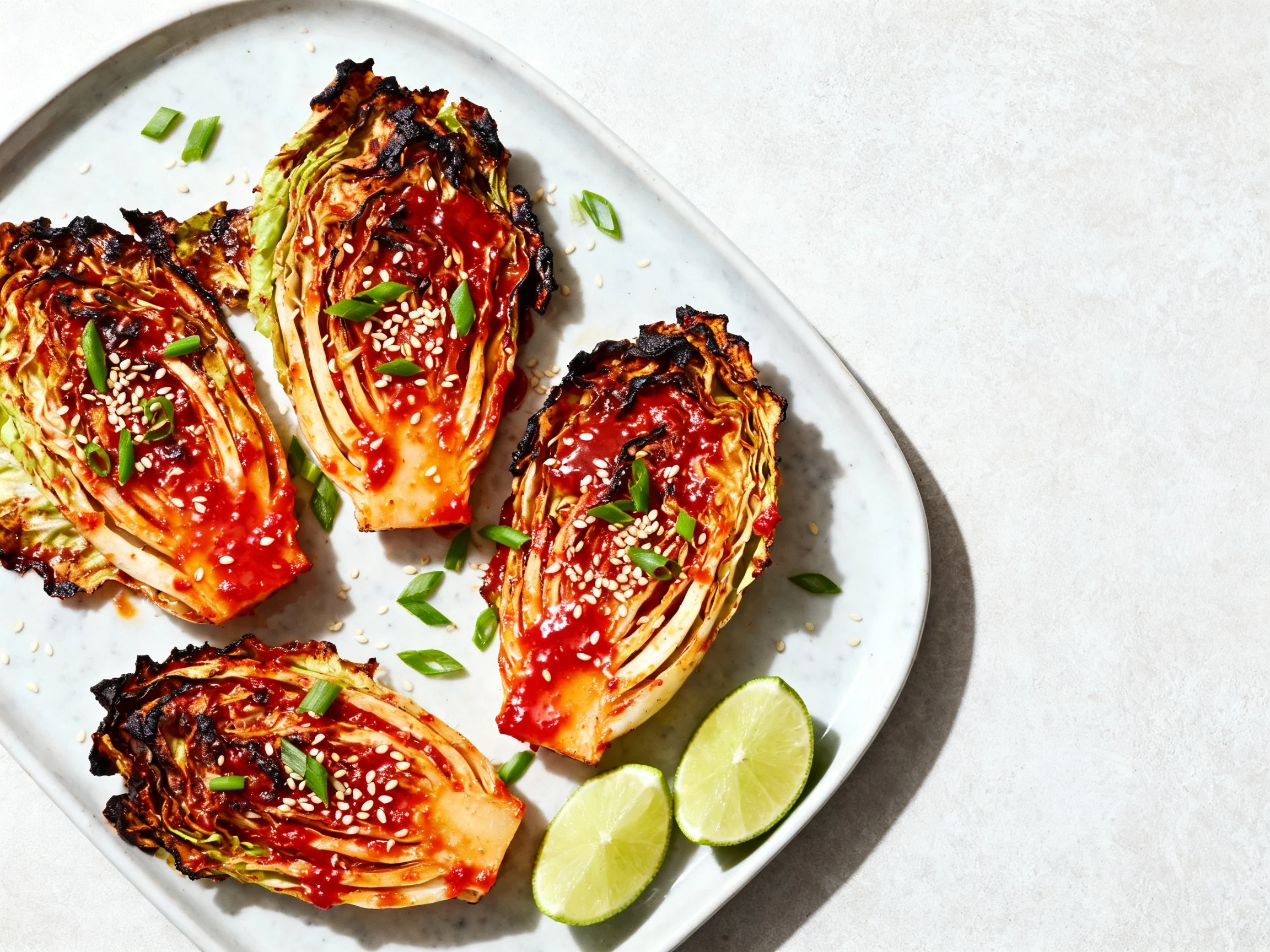 Food photography, Overhead shot of Sesame-Ginger Street Bowl—crisped rice, juicy chicken, broccoli and peas—tossed in so
