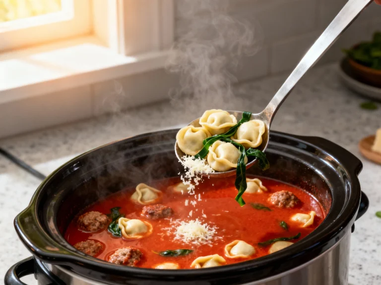 Slow Cooker Italian Sausage Tortellini Soup — Fast Comfort