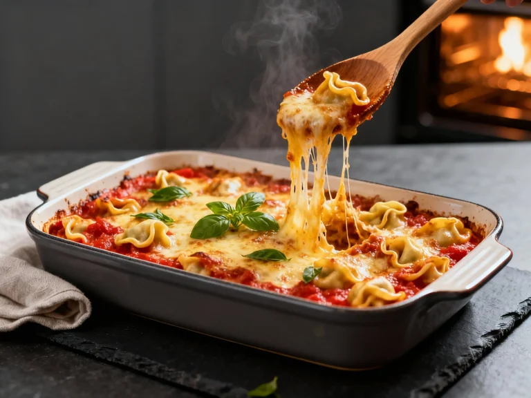 5-ingredient Cheesy Tortellini Bake for Busy Weeknights