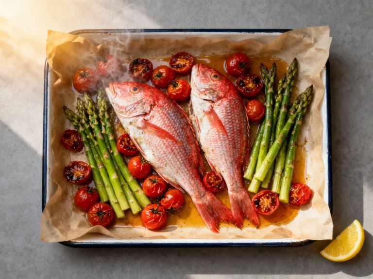 One-pan Red Snapper With Cherry Tomatoes & Asparagus