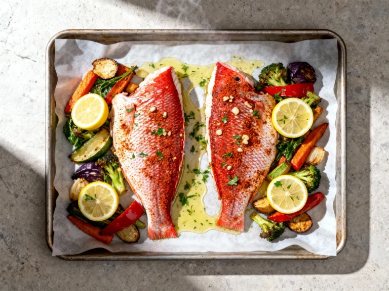 Sheet Pan Red Snapper and Veggies (healthy Dinner)
