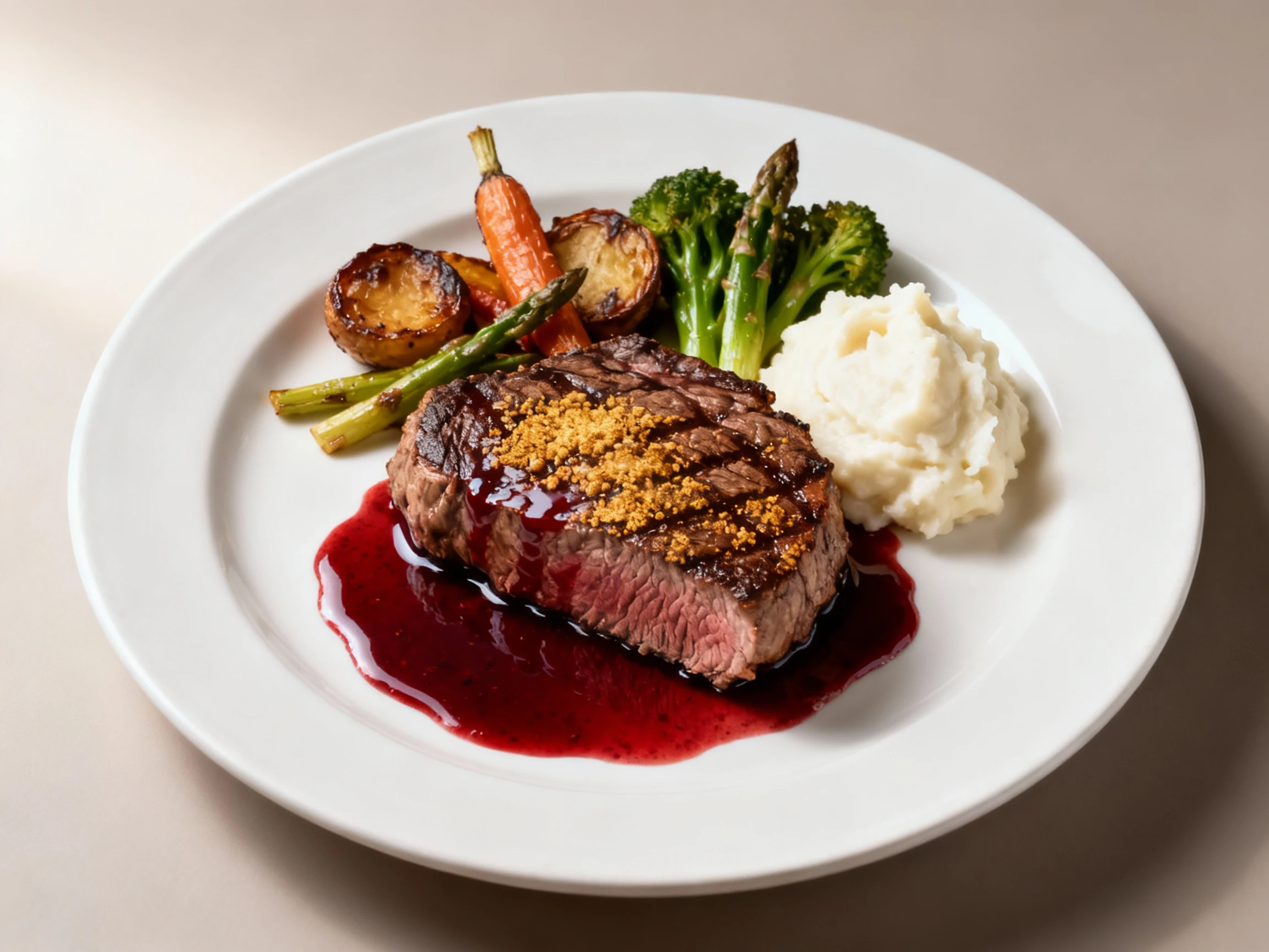 Food photography, ```json, professional food photography, high quality, appetizing, restaurant quality, clean compositio