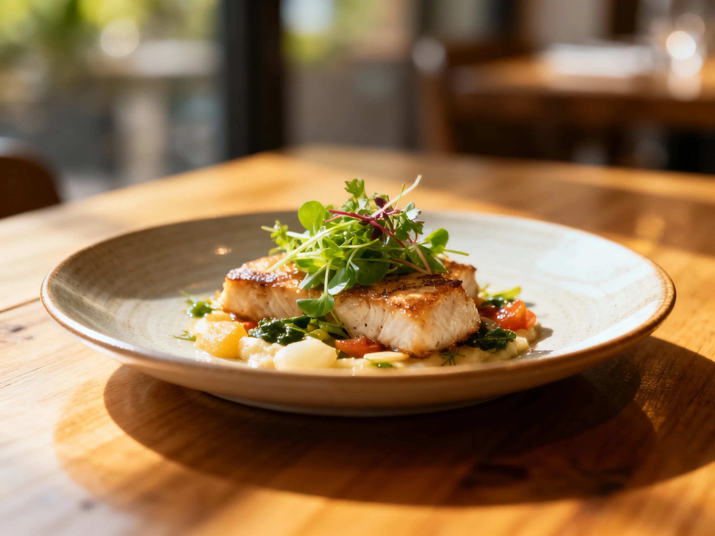 Food photography, ```json, professional food photography, high quality, appetizing, restaurant quality, clean compositio