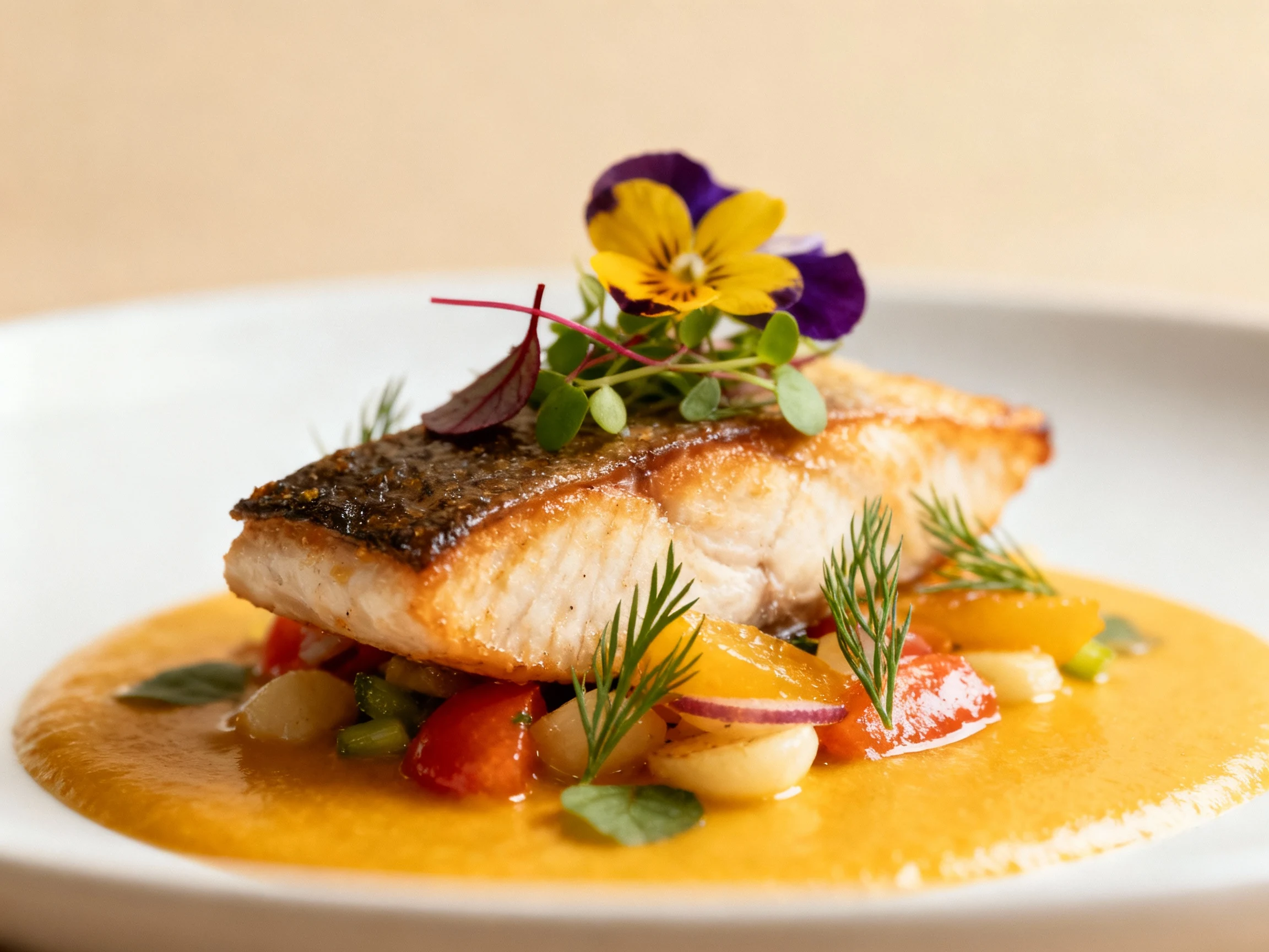 Food photography, ```json, professional food photography, high quality, appetizing, restaurant quality, clean compositio