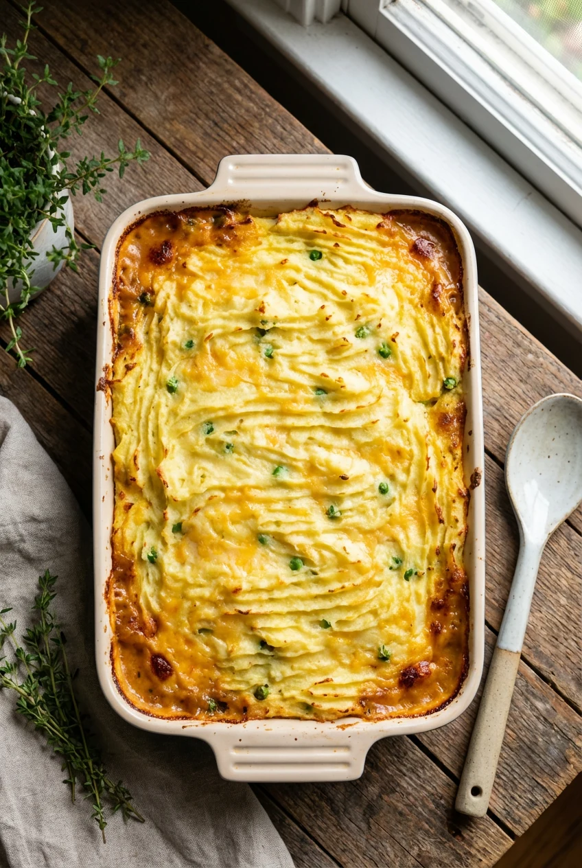 Tasty top view: Overhead family-style shot of the finished sheet-pan dinner—golden thighs nestled over caramelized veg—g