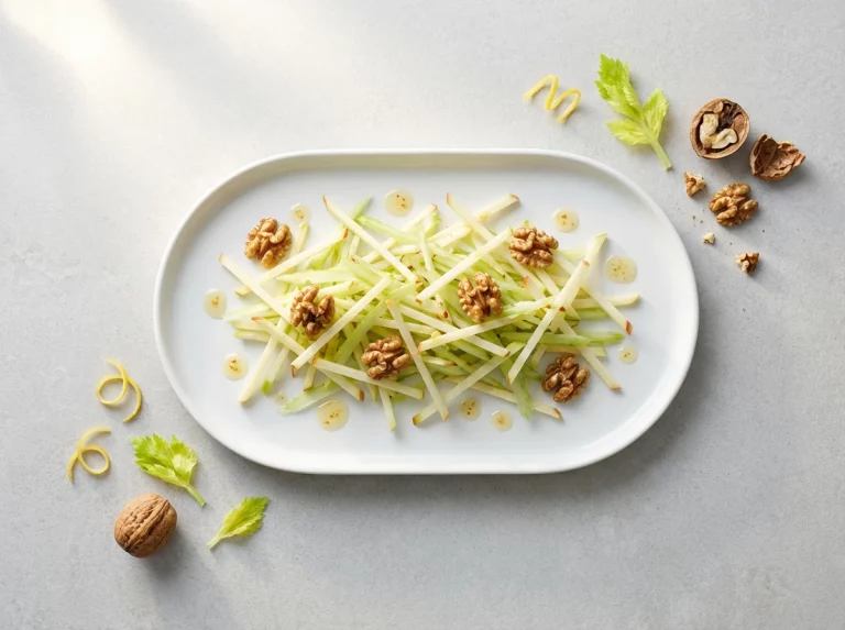 Crunchy Celery Salad With Apple and Walnut (no Mayo)